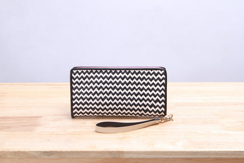 Seagrass Wicker Wallet (Black and White)