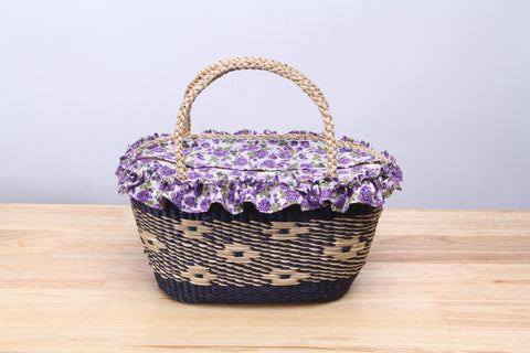 Straw Purple Tote Bag
