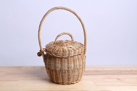 Paniers NEM - Rattan wicker basket with lid ( S )
